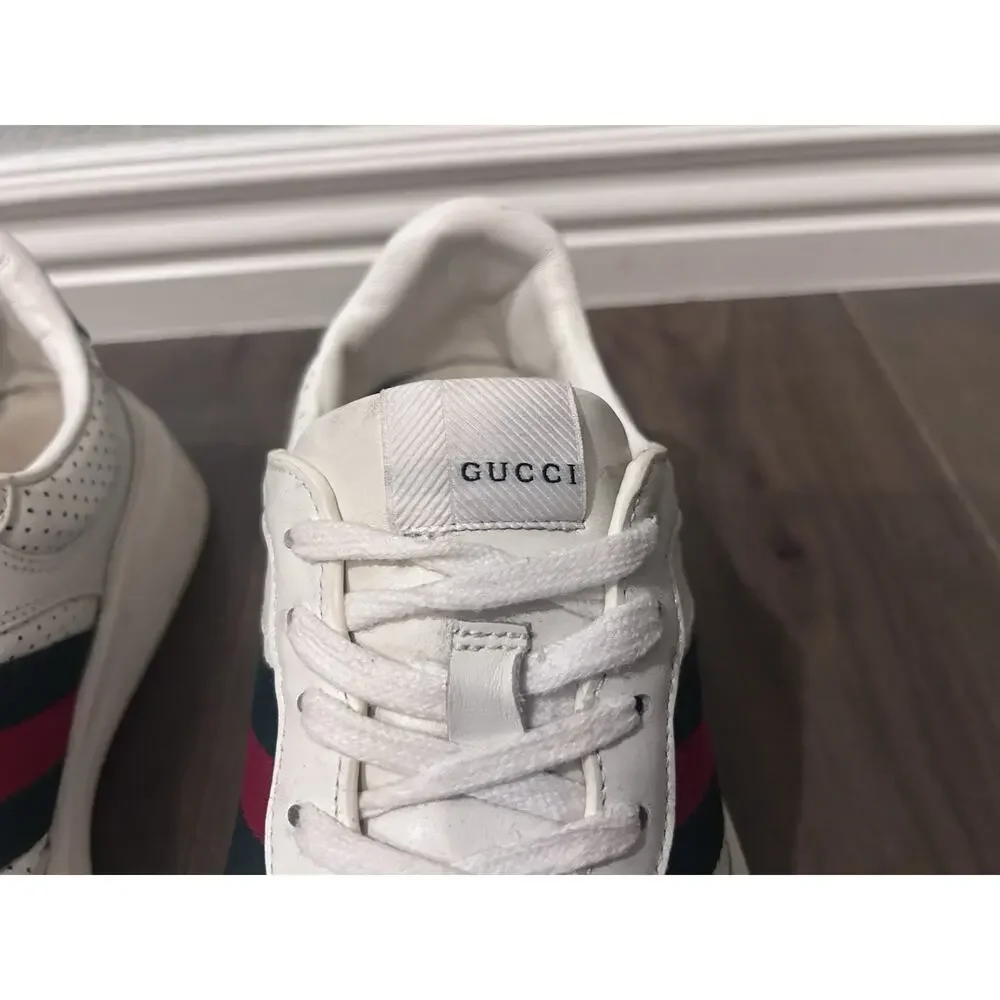 AUTHENTIC GUCCI CHUNKY B WEB STRIPE SNEAKERS GG SZ 11 (fits US 12) 669582